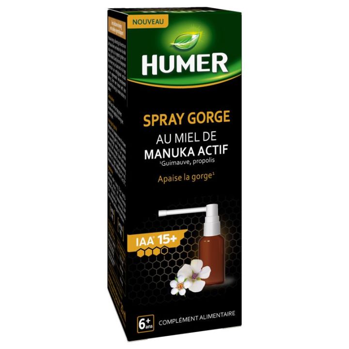 Humer Spray gorge miel Manuka IAA 15+ en vente en pharmacie