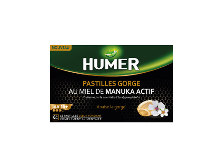Humer Pastille gorge au Miel de manuka actif - 16 pastilles ...