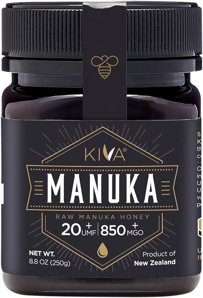 Kiva Certifié UMF 20+ (MGO 850+), miel de Manuka brut - Nouvelle-Zélande (250 gr)